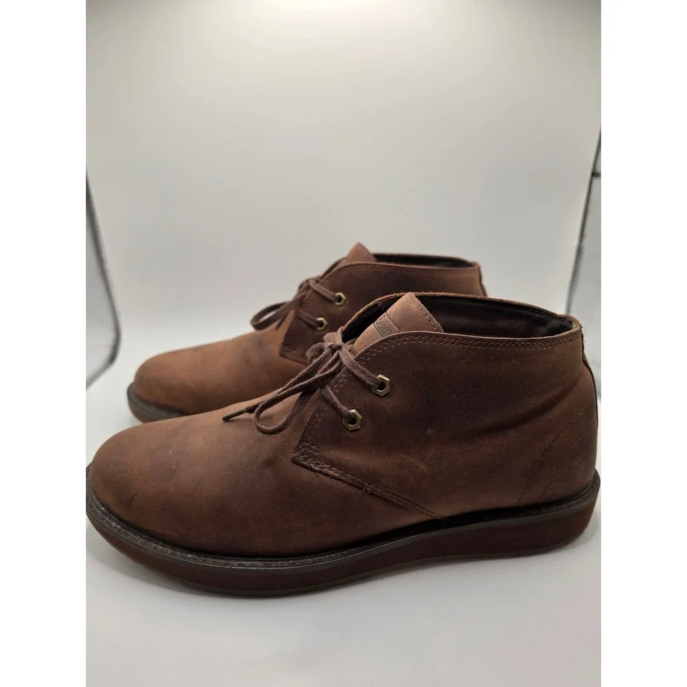 LL Bean Mens Stonington Chukka Boots Brown Leather Mid Top Shoes 511441 Sz 10.5